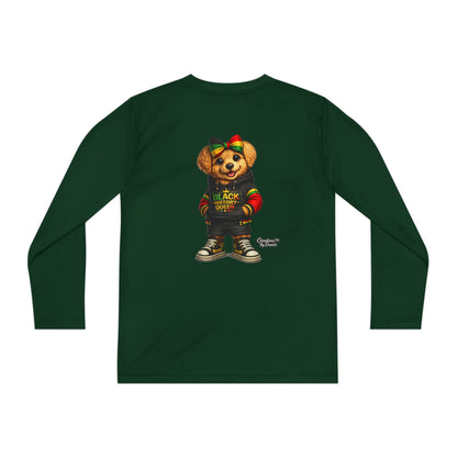 Youth Long Sleeve Tee — Rasta Bear 'Black History' Graphic