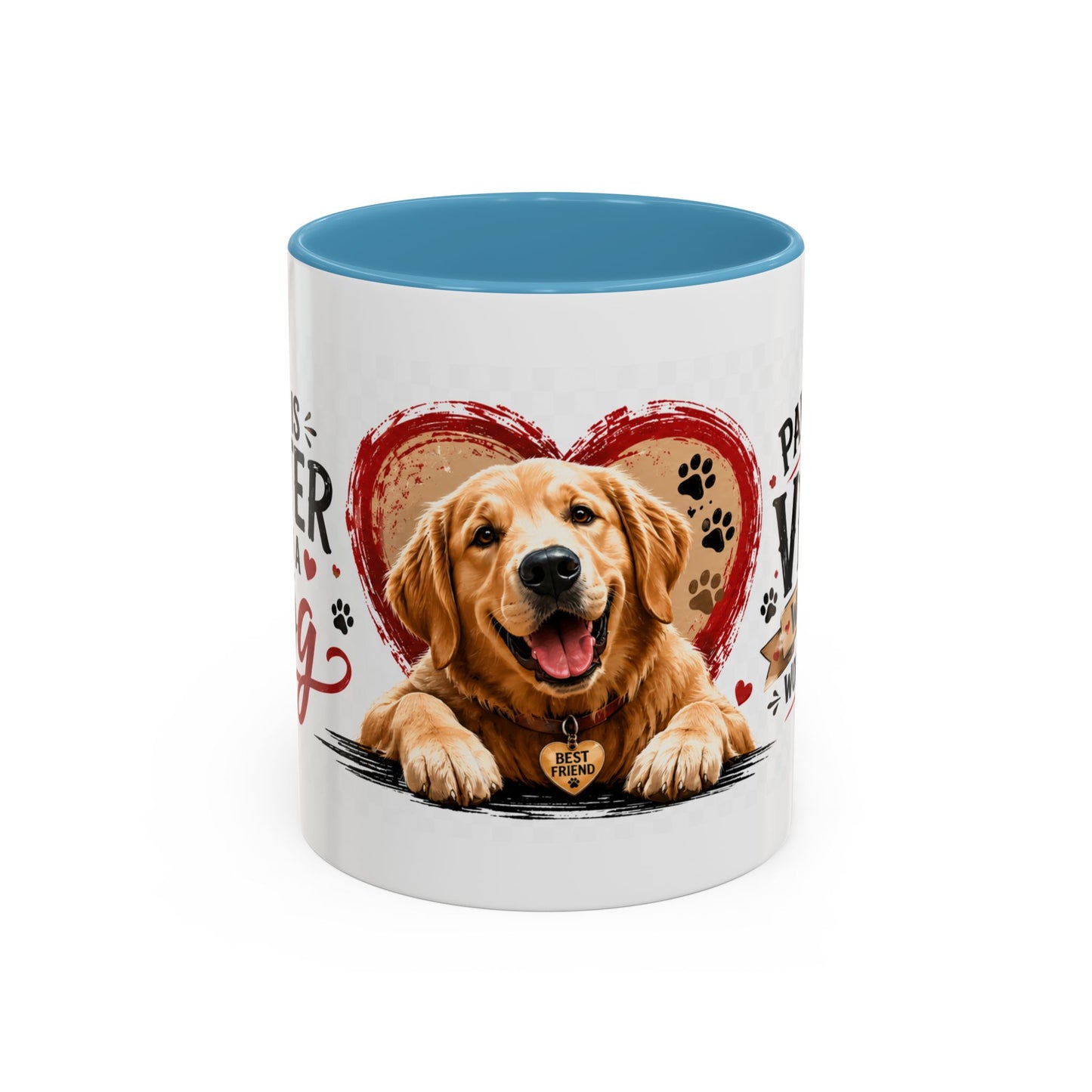 Pawsitive Vibes Coffee Mug - "Wag More, Worry Less" Dog Lover Accent Mug