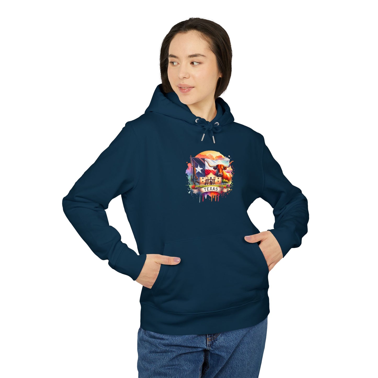 Texas Flag Skull Hoodie — Watercolor Lone Star Texas Pride Pullover