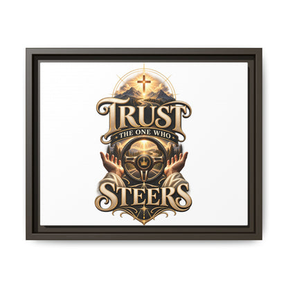 Trust He Guides Framed Canvas — Christian Inspirational Wall Art