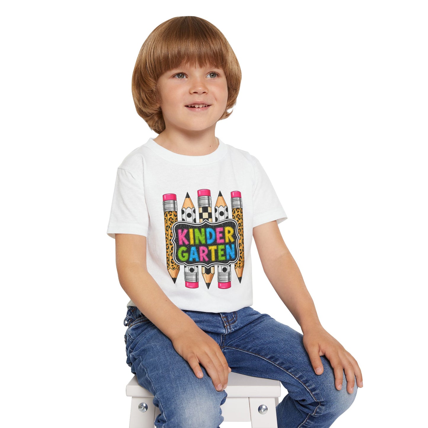 Kindergarten Pencils Toddler T-Shirt — Colorful Back-to-School Tee