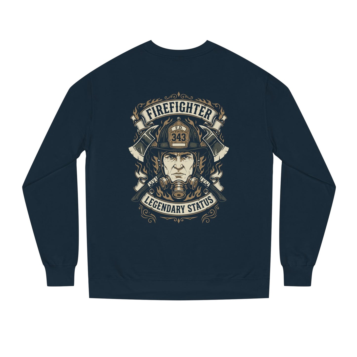 Firefighter Crewneck Sweatshirt — "Legendary Status" Graphic