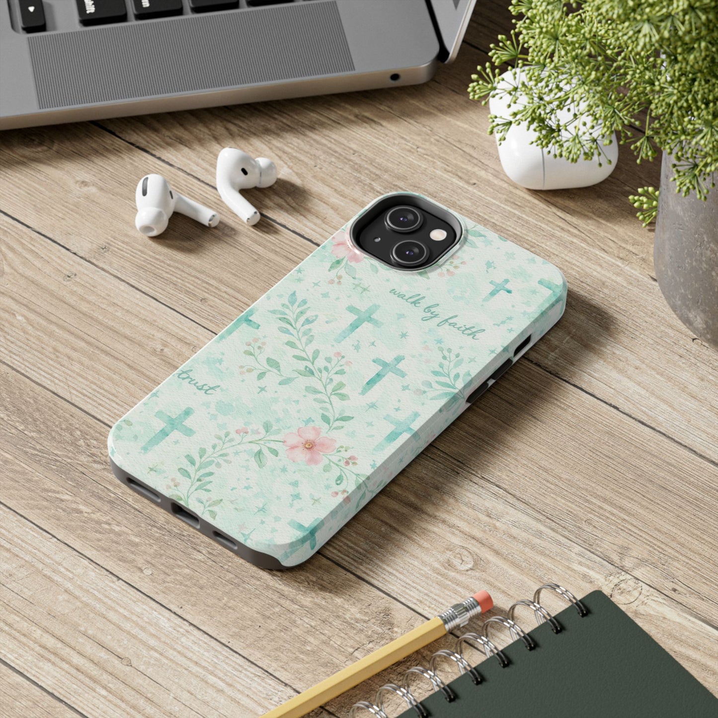 Walk By Faith Phone Case | Christian floral iPhone Case