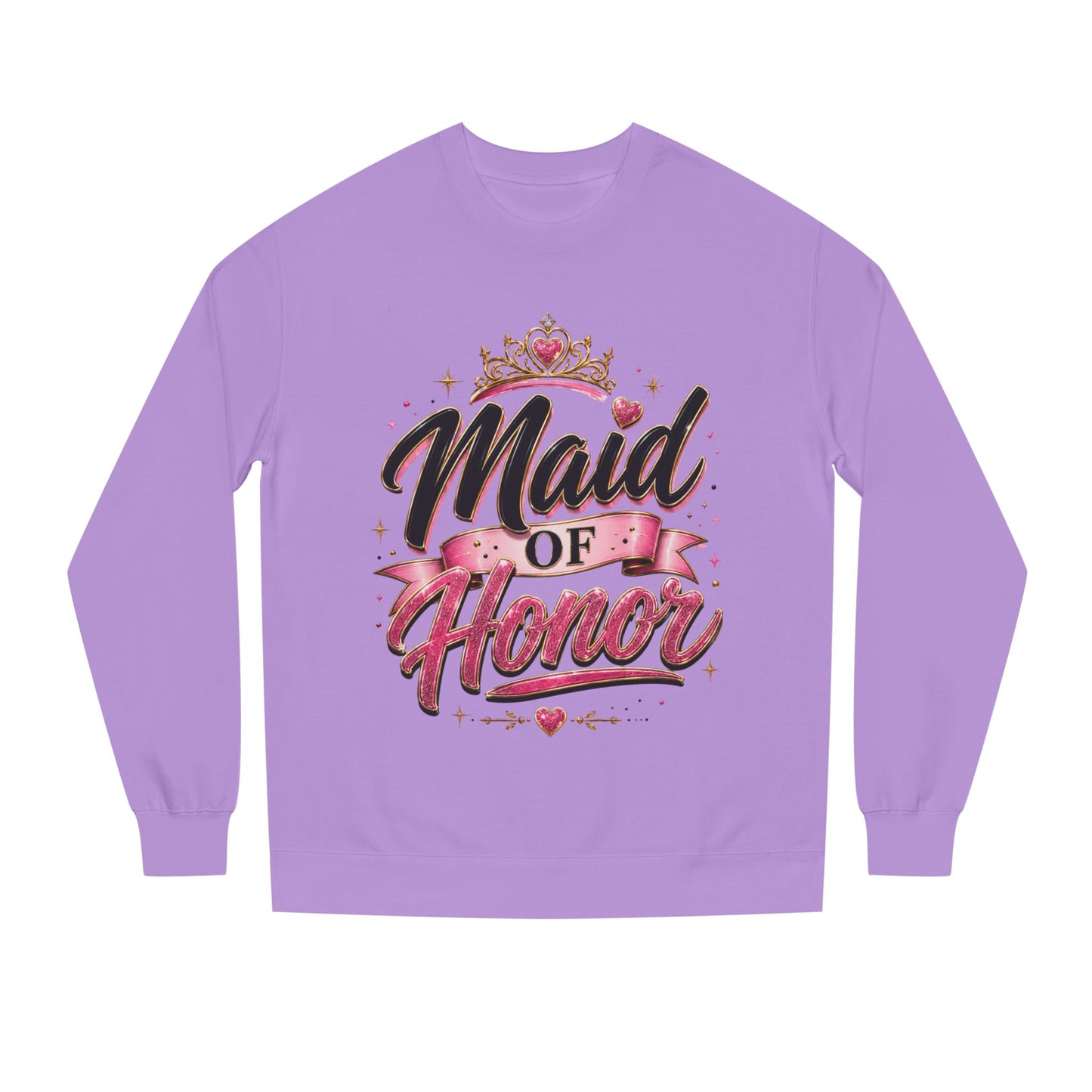 Maid of Honor Sweatshirt — Pink Script Bridal Party Crewneck