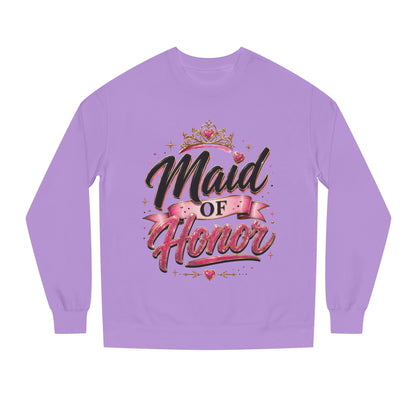 Maid of Honor Sweatshirt — Pink Script Bridal Party Crewneck