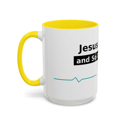 Jesus Saves… and So Does Insulin - Faith & Diabetes Accent Coffee Mug (11/15 oz)