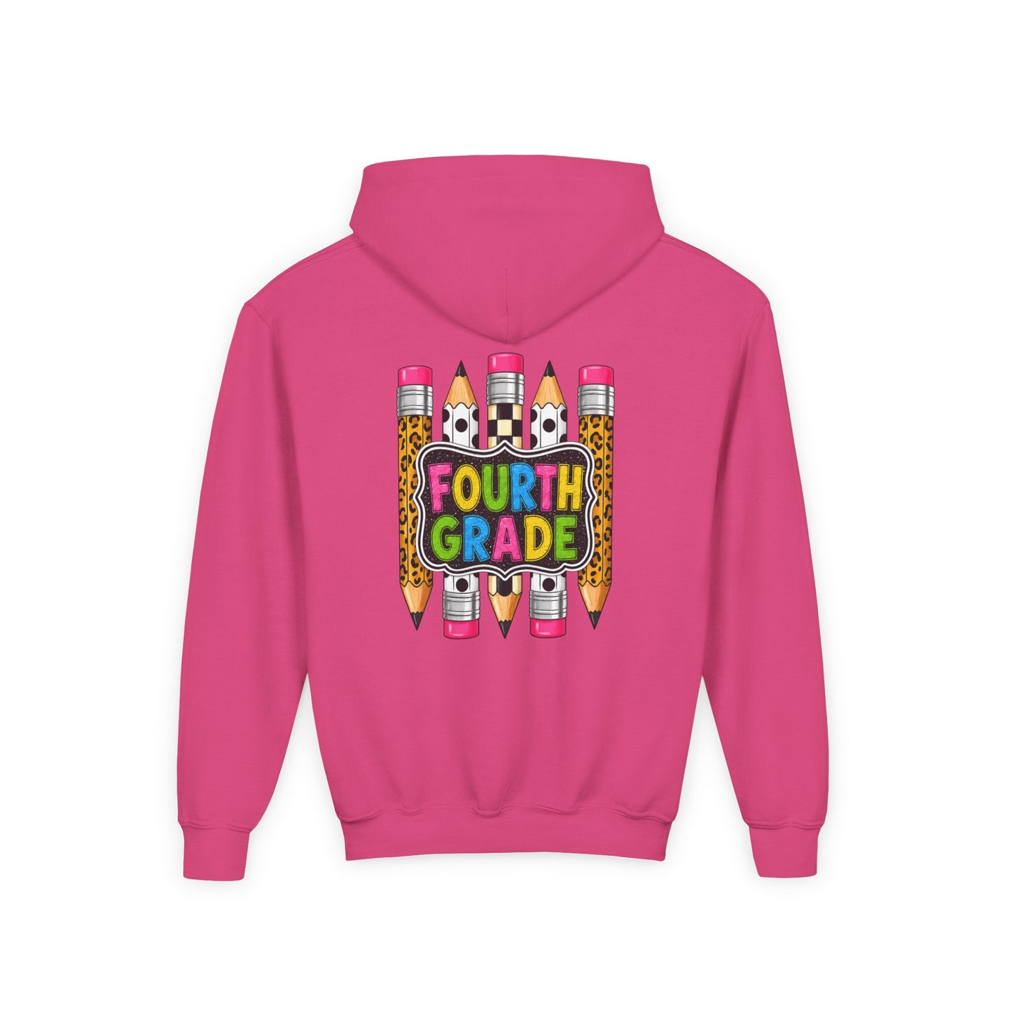 Fourth Grade Kids Hoodie — Colorful Pencil School Sweatshirt