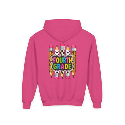 Fourth Grade Kids Hoodie — Colorful Pencil School Sweatshirt