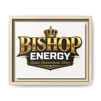 Framed Canvas Art - "Bishop Energy" Gold Crown Logo (Matte)
