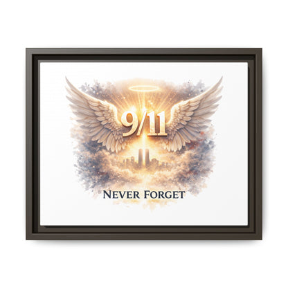 9/11 Memorial Matte Canvas Print — "Never Forget" Framed Wall Art