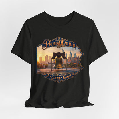 Pennsylvania Keystone State T-Shirt — Liberty Bell & Philadelphia Skyline Tee