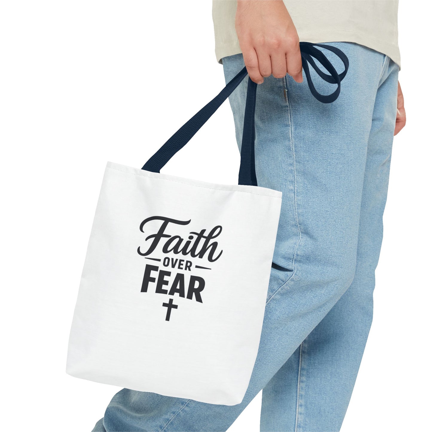 Faith Over Fear Tote Bag — Inspirational Christian Canvas Tote