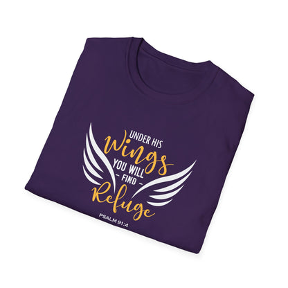 Under His Wings You Will -find Refuge Psalm 91:4 T-Shirt