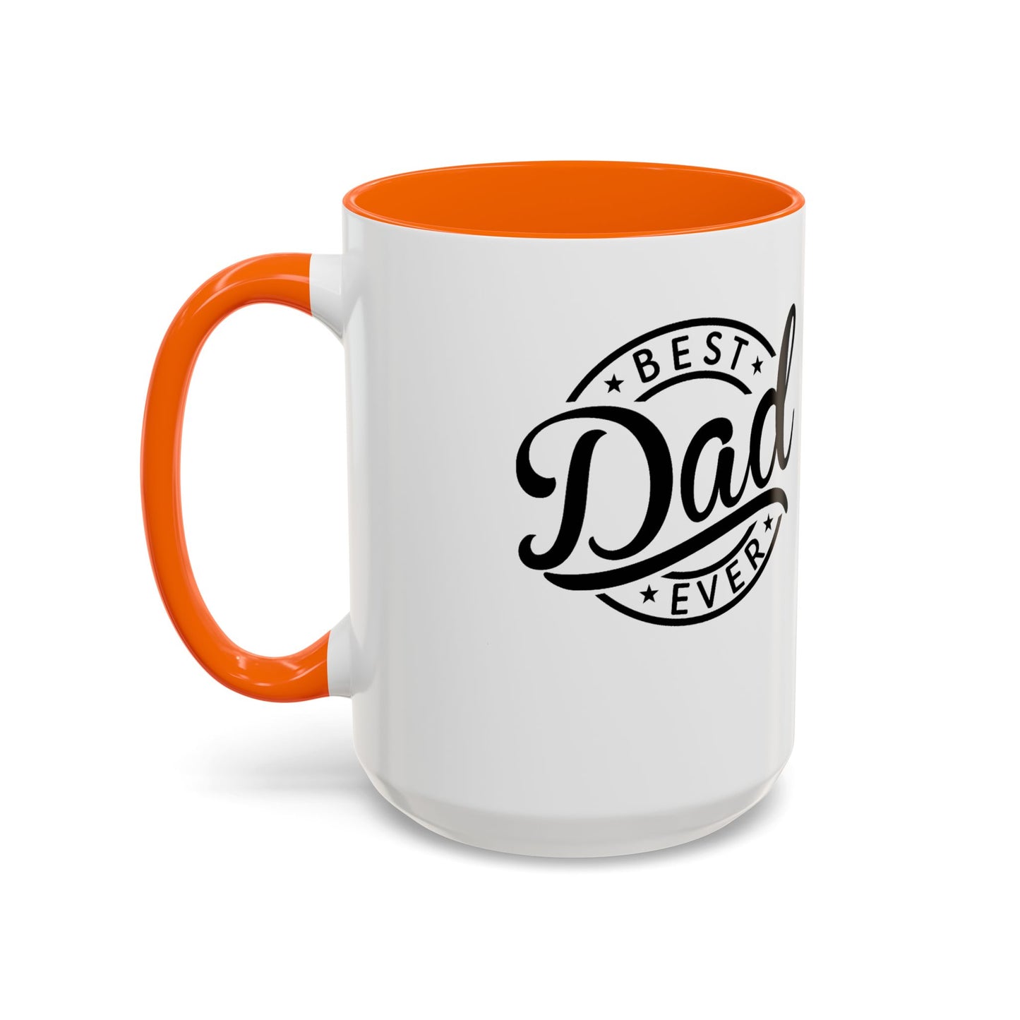 Best Dad Ever Accent Coffee Mug — Black Handle & Inner Rim, Father's Day Gift (11oz & 15oz)
