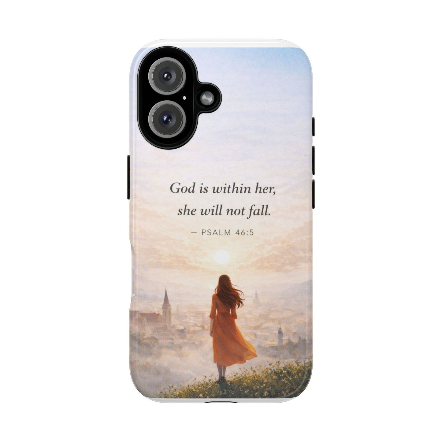 Inspirational Psalm 46:5 Phone Case — 'God is within her, she will not fall' Christian Phone Cover