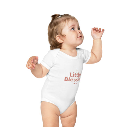 Baby Bodysuit - "Little Blessing" Combed Cotton Infant Onesie