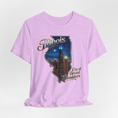 Illinois State Tee — 'City of Broad Shoulders' Chicago Skyline T-Shirt