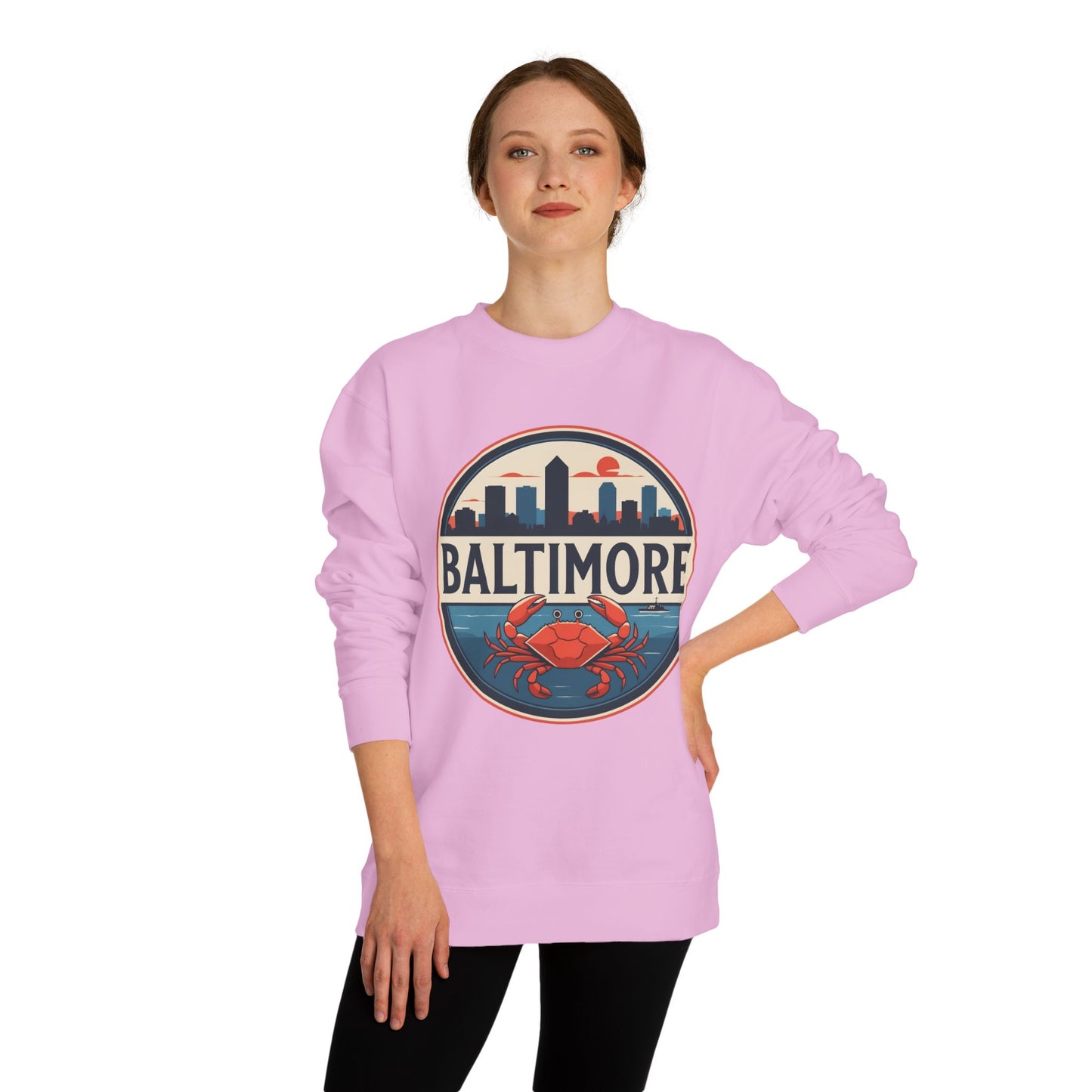 Baltimore Skyline Crab Sweatshirt – Retro City Crewneck
