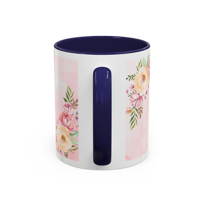 She is Mom Floral Accent Coffee Mug – ‘She is strong, loving, selfless and beautiful’ Gift for Mother’s Day
