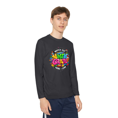 Ninth Grade Crewneck Long Sleeve — "Watch Out Ninth Grade Here I Come" Back-to-School Tee