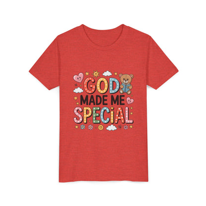 Youth Tee — "God Made Me Special" Cute Christian Kids T-Shirt