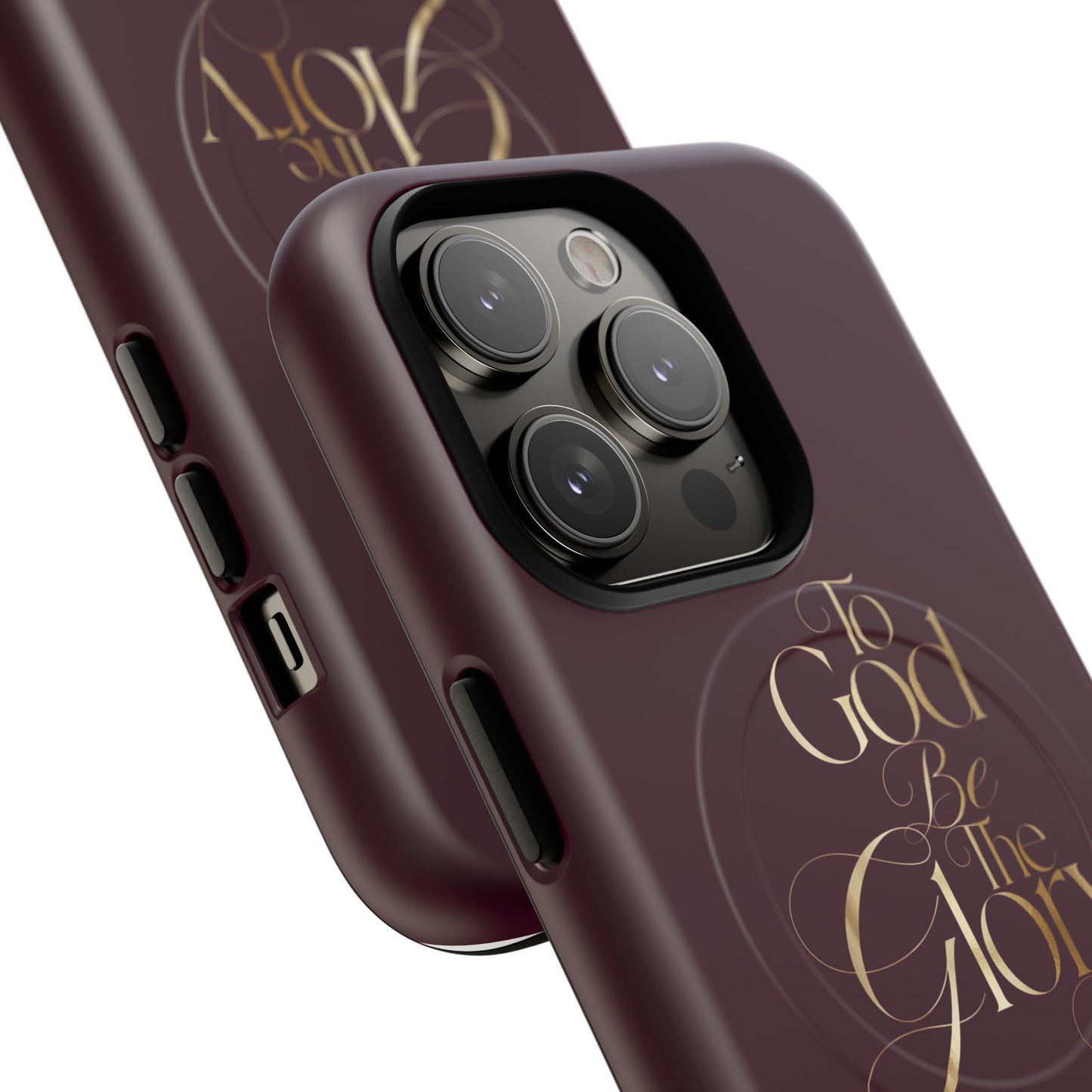 "To God Be The Glory" Tough Magnetic Phone Case — Burgundy Christian iPhone Cover