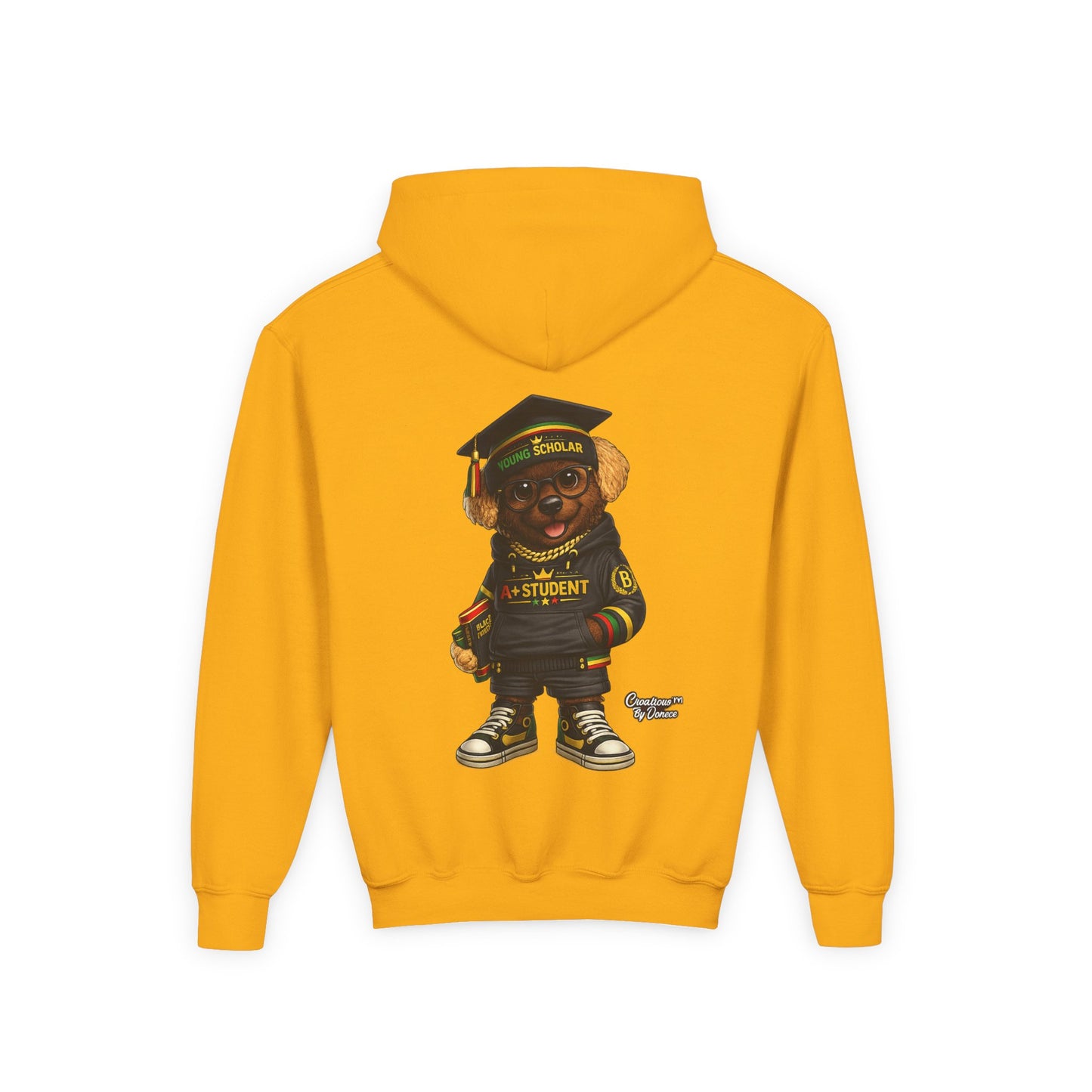 Youth Graduation Bear Hoodie – "Future Student" Cute Cap & Gown Sweatshirt