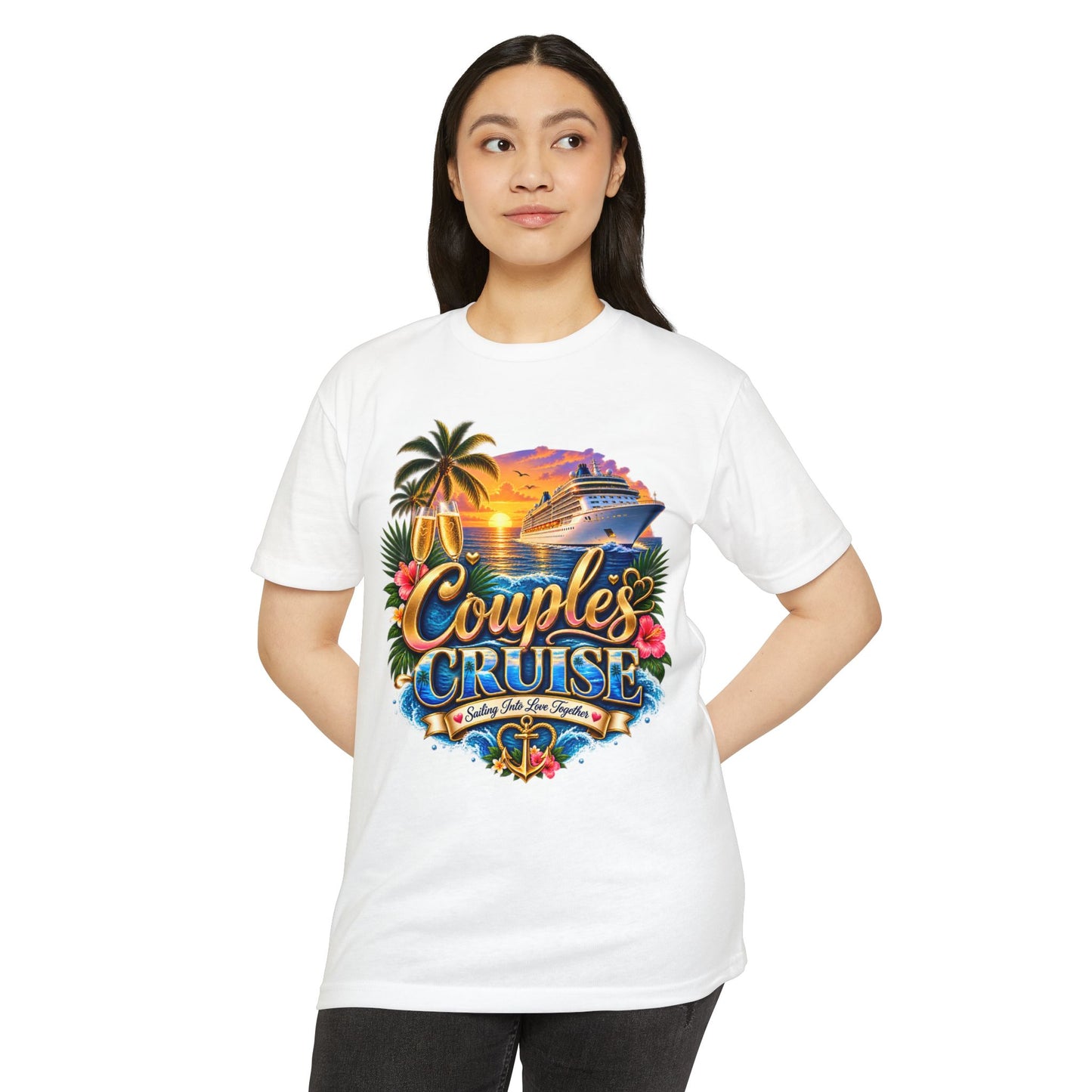 Couples Cruise T-Shirt — Tropical Cruise Vacation Graphic Tee