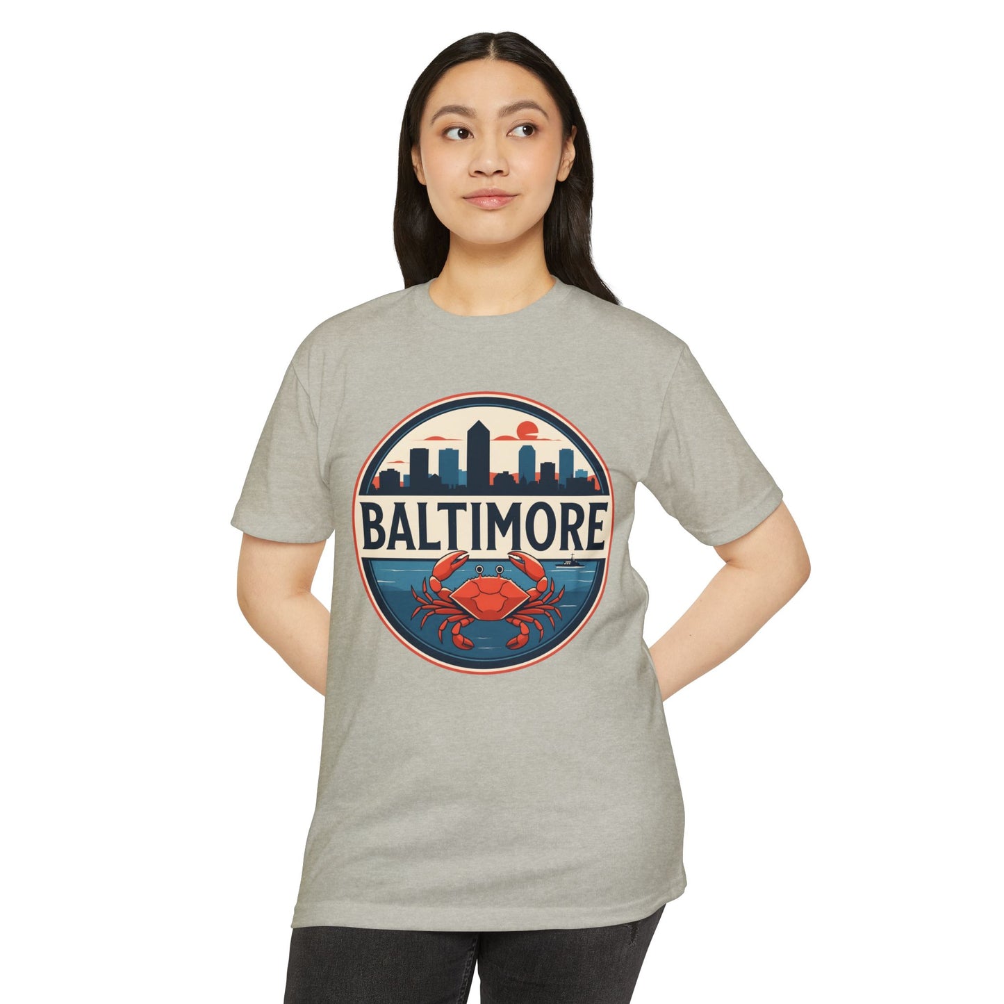 Baltimore Skyline Crab T-Shirt — Retro City Souvenir Tee