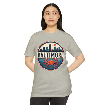 Baltimore Skyline Crab T-Shirt — Retro City Souvenir Tee
