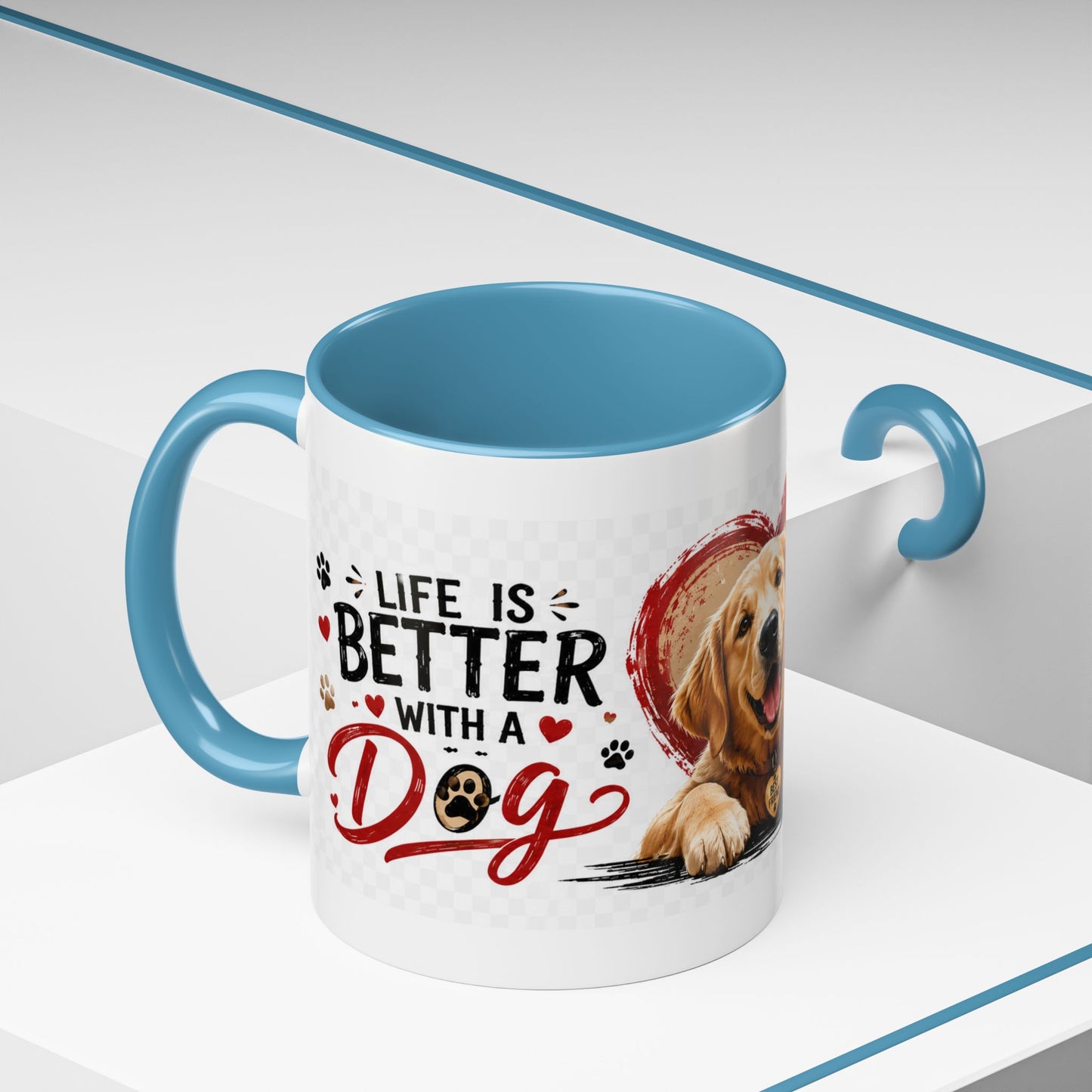 Pawsitive Vibes Coffee Mug - "Wag More, Worry Less" Dog Lover Accent Mug