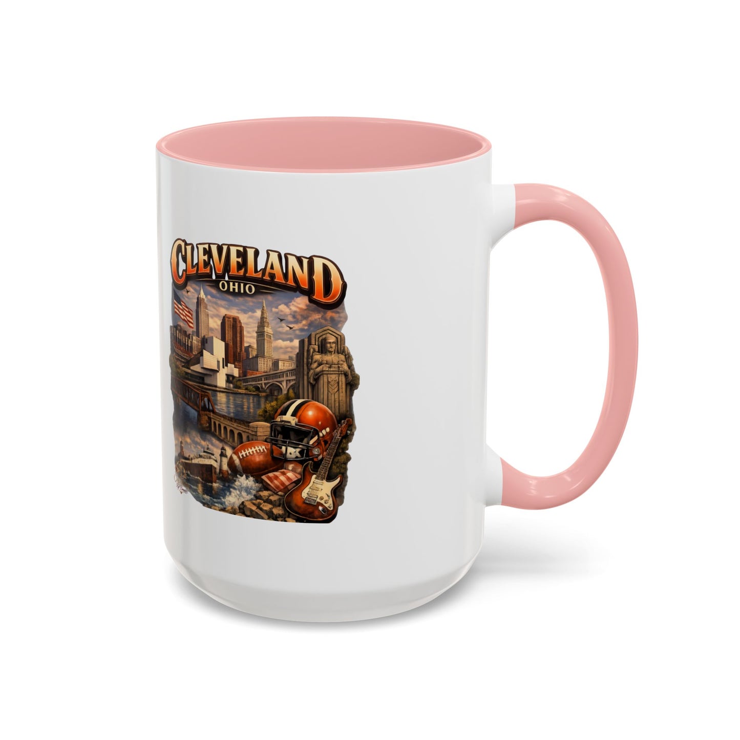 Cleveland Ohio Vintage Football Accent Coffee Mug (11/15oz)