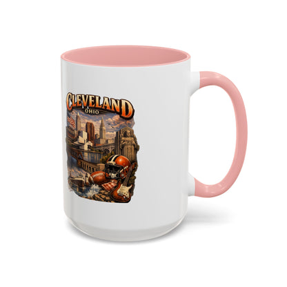 Cleveland Ohio Vintage Football Accent Coffee Mug (11/15oz)