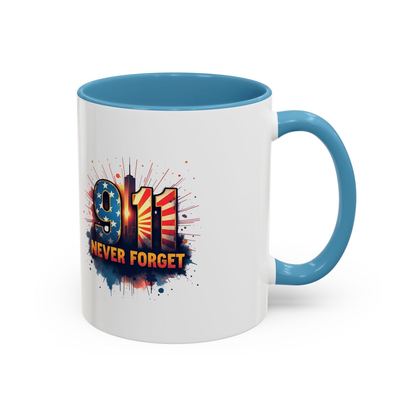 9/11 Never Forget Coffee Mug — Patriotic Memorial Accent Mug