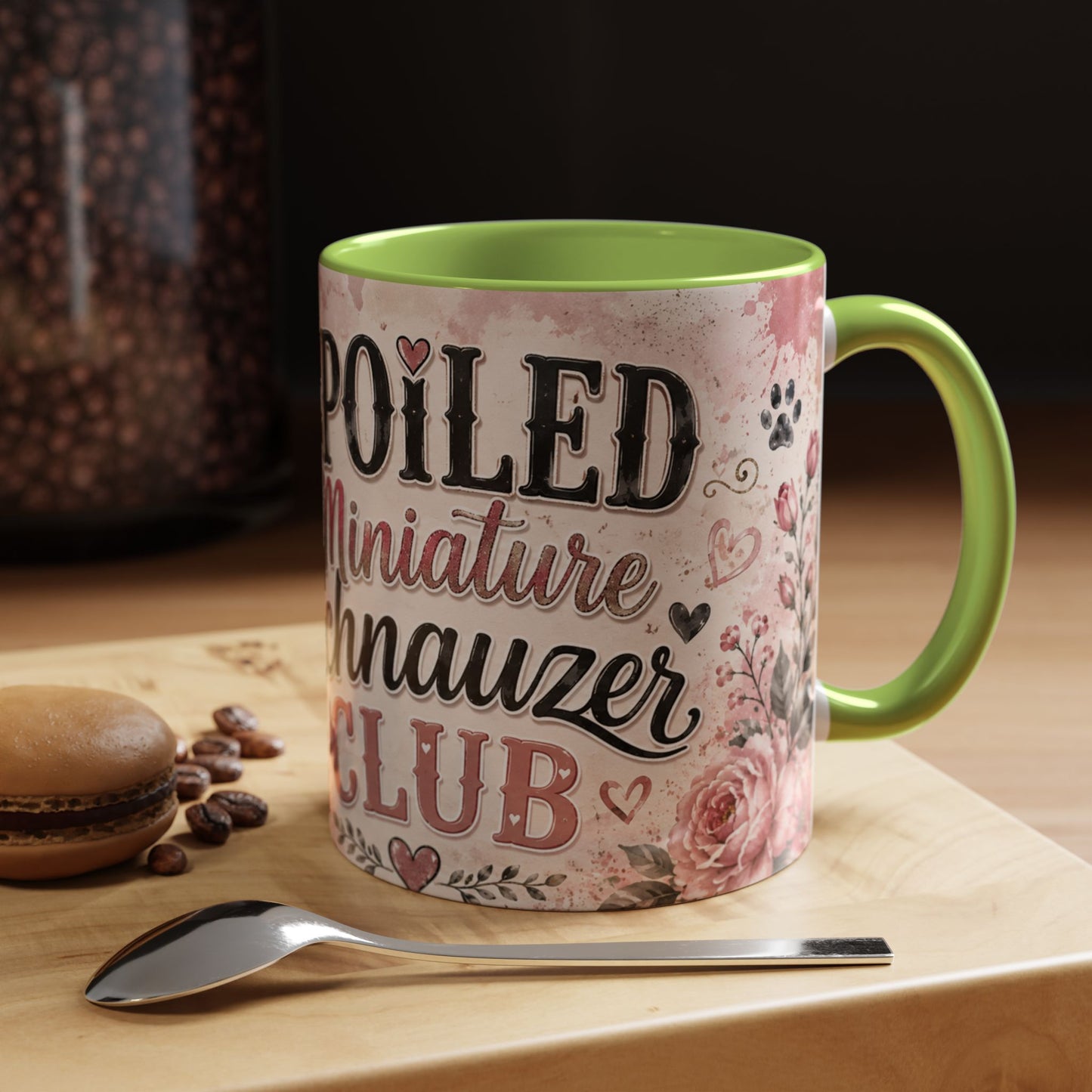 Spoiled Miniature Schnauzer Club Accent Coffee Mug — Cute Dog Mom Gift