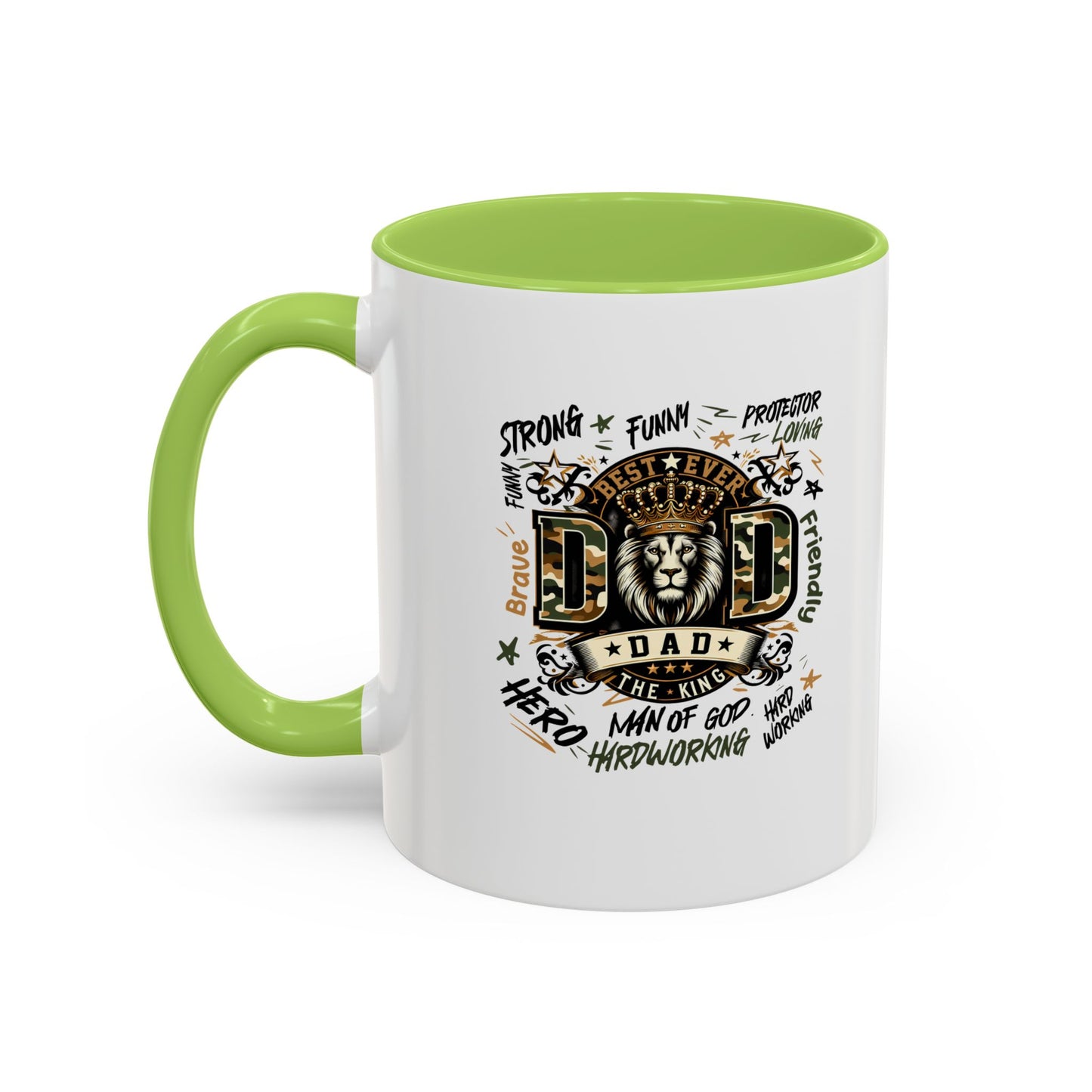 Dad King Lion Coffee Mug — 'Dad: The King' Accent 11/15oz Gift