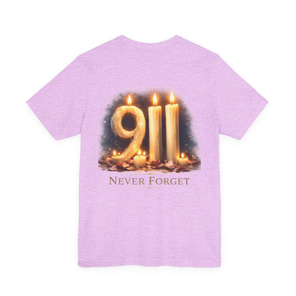 9/11 Never Forget T-Shirt – Memorial Candle Tribute Tee
