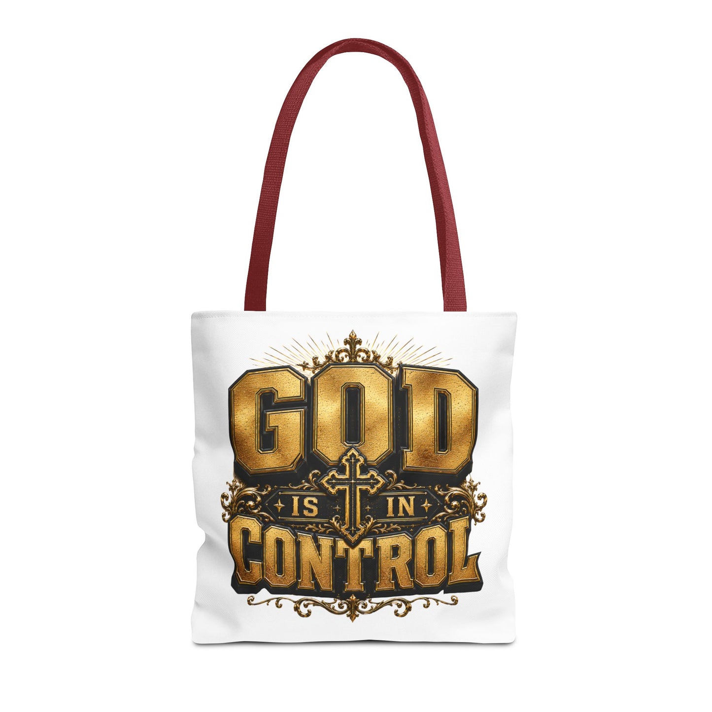 God Is in Control Tote Bag — Faith-Inspired Christian Tote for Church, Gifts & Everyday Use