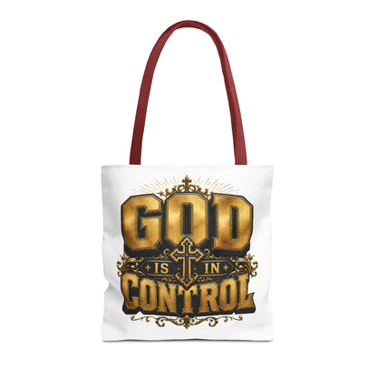 God Is in Control Tote Bag — Faith-Inspired Christian Tote for Church, Gifts & Everyday Use