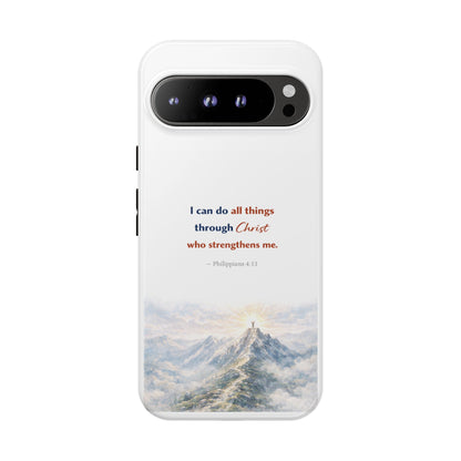 Christian Phone Case – “I Can Do All Things Through Christ” Inspirational Tough Case