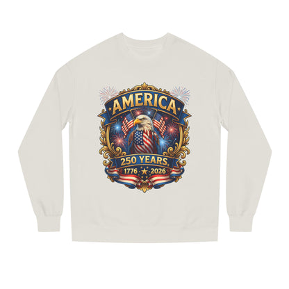 America 250 Years Crewneck Sweatshirt — 1776–2026 Patriotic Eagle Design