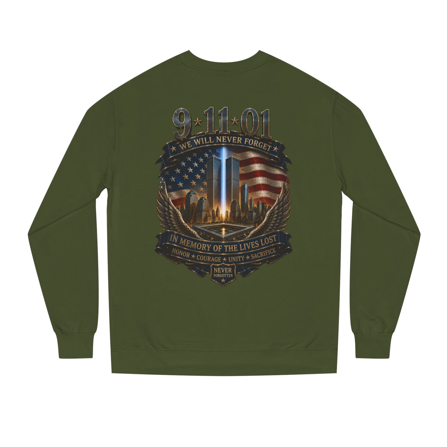 9/11 Never Forget Memorial Sweatshirt – In Memory of the Lives Lost