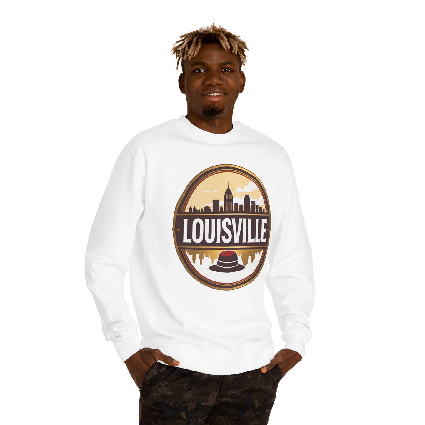 Louisville Skyline Sweatshirt — Derby Hat Retro Crew Neck