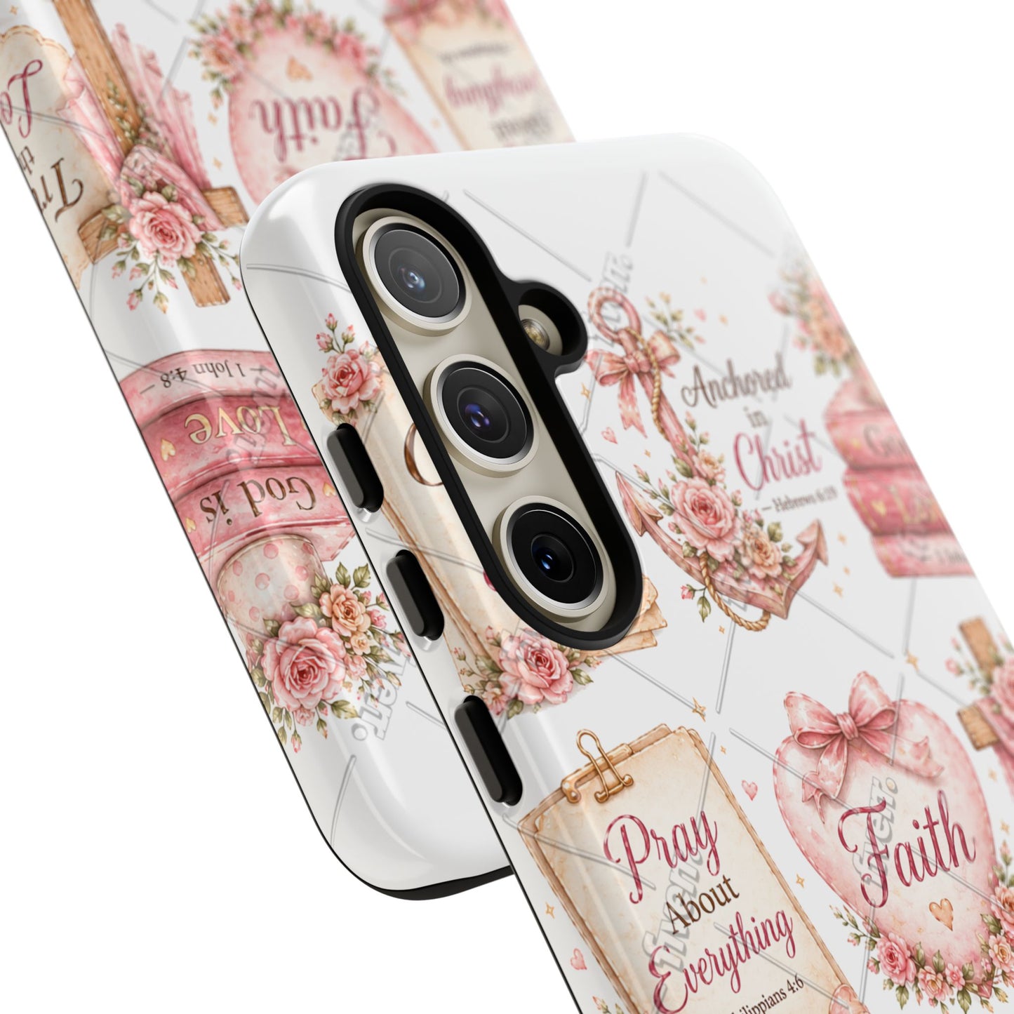 Faith Floral Phone Case – Christian Inspirational Scripture iPhone Cover (Choose Joy, Pray, Faith)