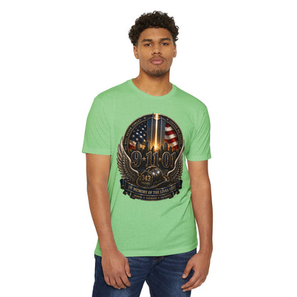9/11 Memorial T-Shirt — In Memory of the Lives Lost Patriotic Firefighter Tribute