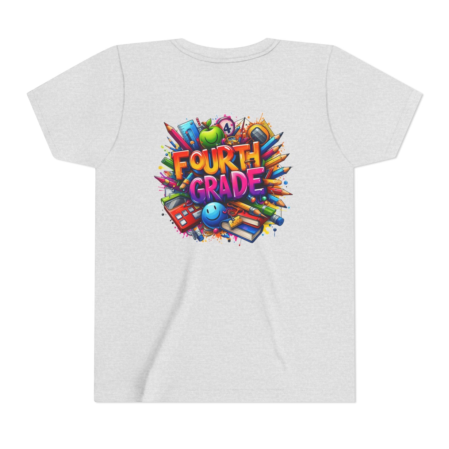 Fourth Grade Youth T‑Shirt – Colorful School Supplies Back to School Tee
