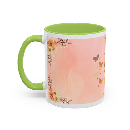 Mom Floral Accent Coffee Mug – Pink Butterfly Mother's Day Gift (11/15oz)
