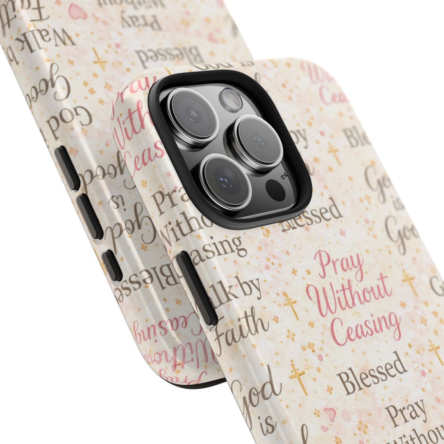 Pray Without Ceasing Phone Case | Christian floral iPhone Case