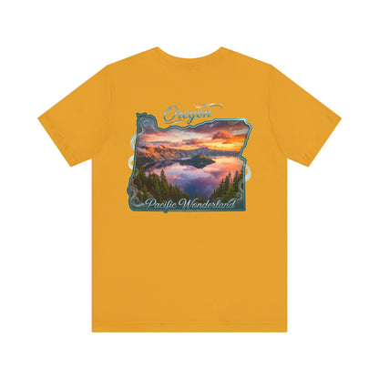 Oregon Pacific Wonderland T‑Shirt — Scenic Sunset State Map Tee