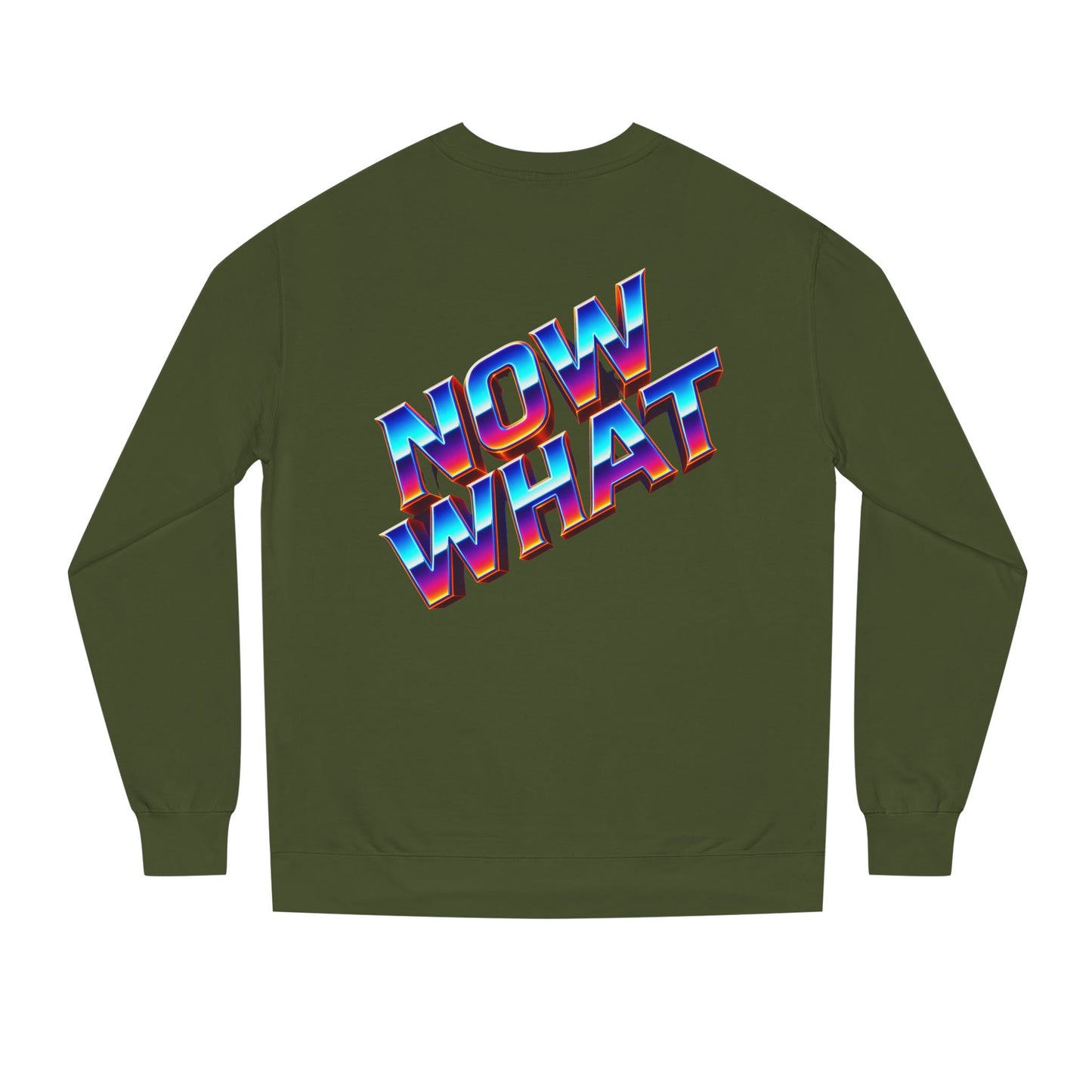 Now What Retro Sweatshirt — Bold 80s Gradient Graphic Crewneck